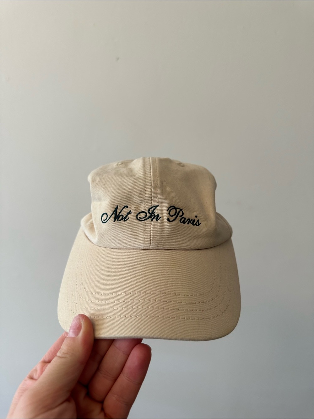 HighSnobiety Not In Paris Beige Baseball Cap